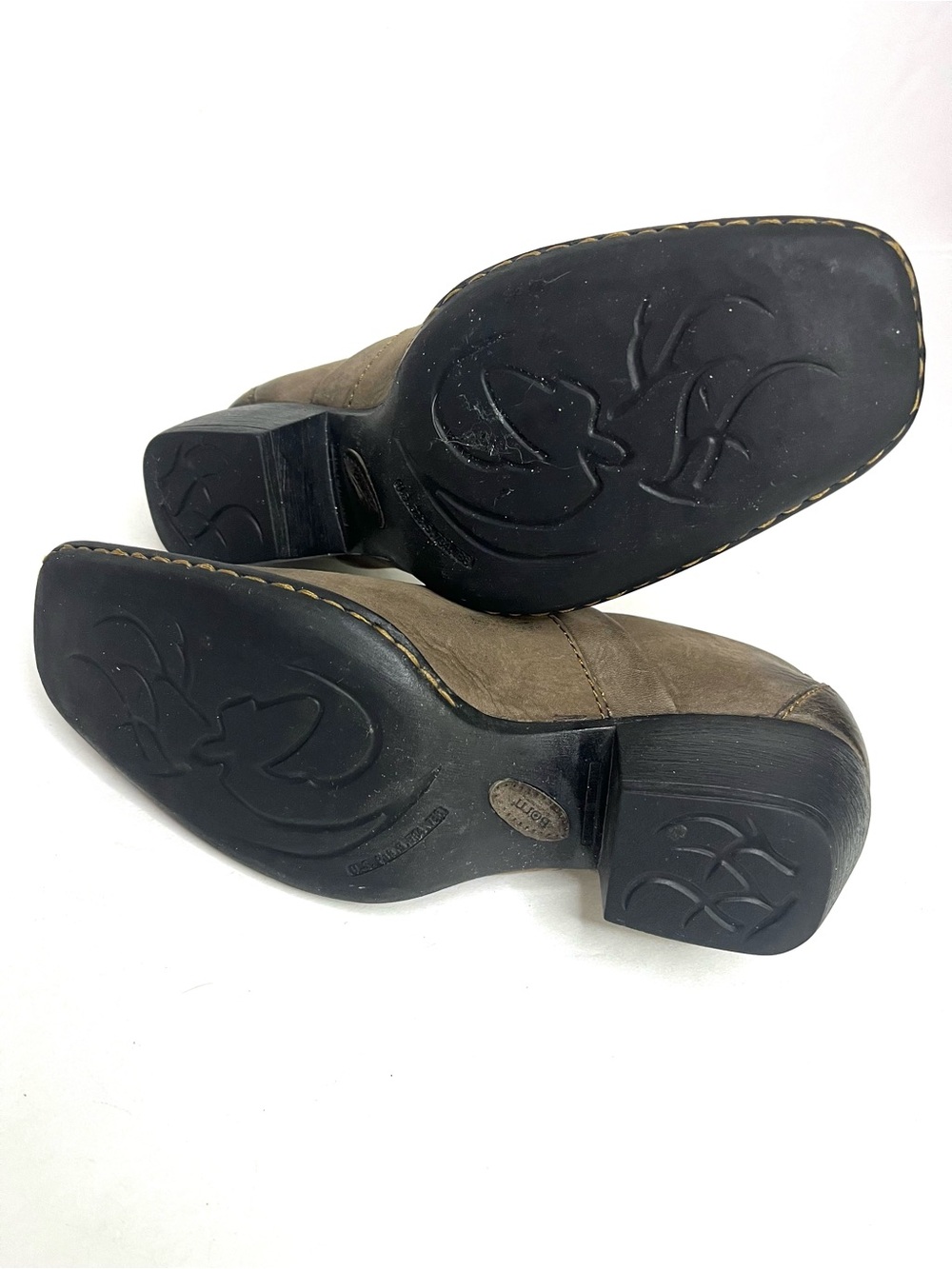 Born Kinney Brown Distressed Leather Slip-on Ankle Booties - Sz 7.5 - Picture 8 of 10